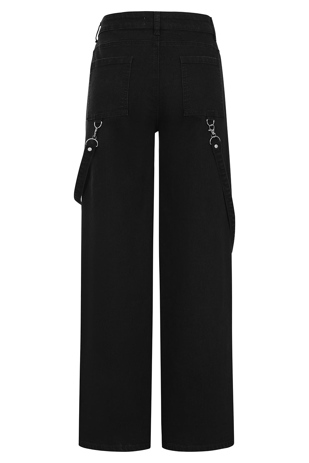 Banned Apparel Cinder Industrial Mesh Wide Leg Trousers – Black