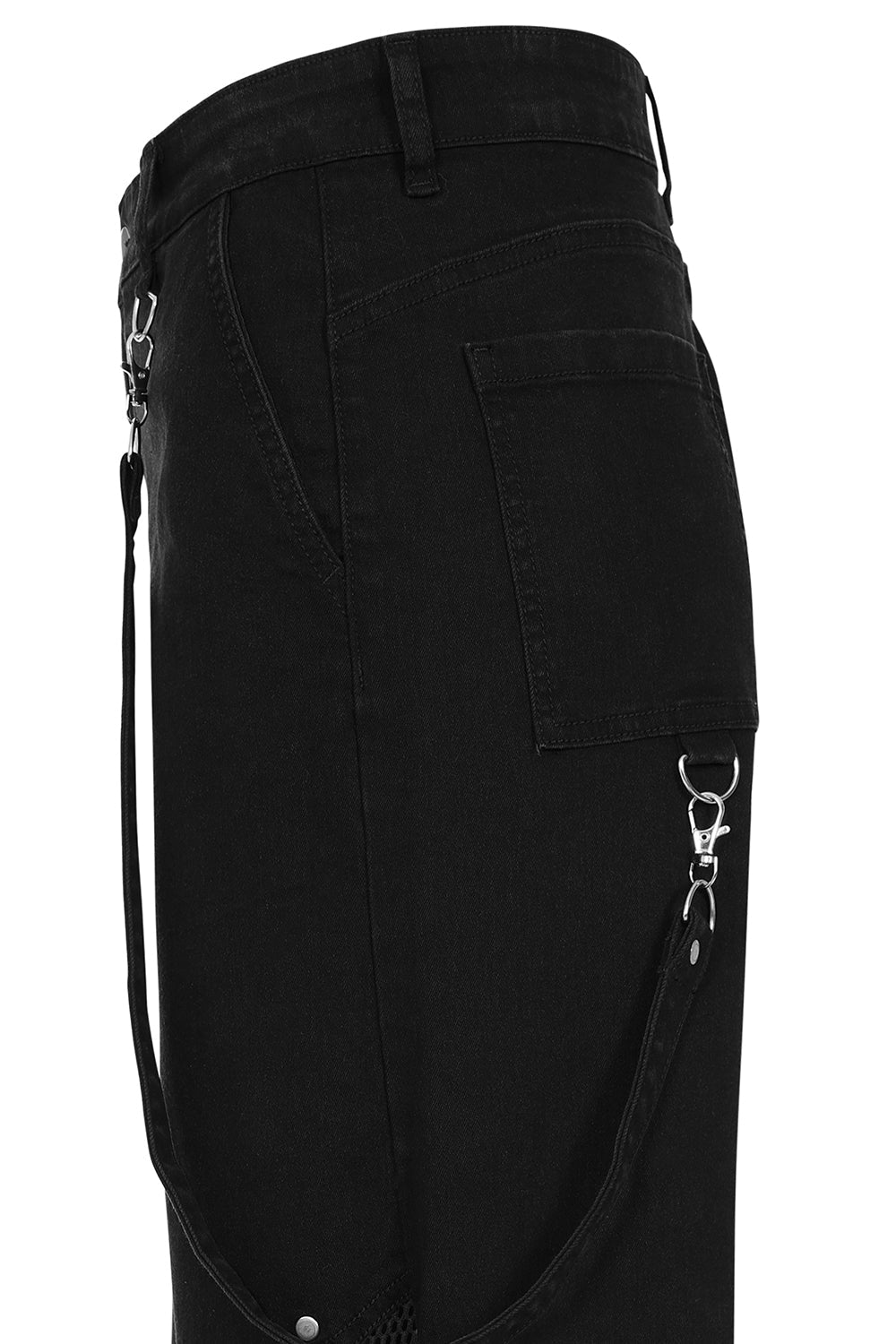Banned Apparel Cinder Industrial Mesh Wide Leg Trousers – Black