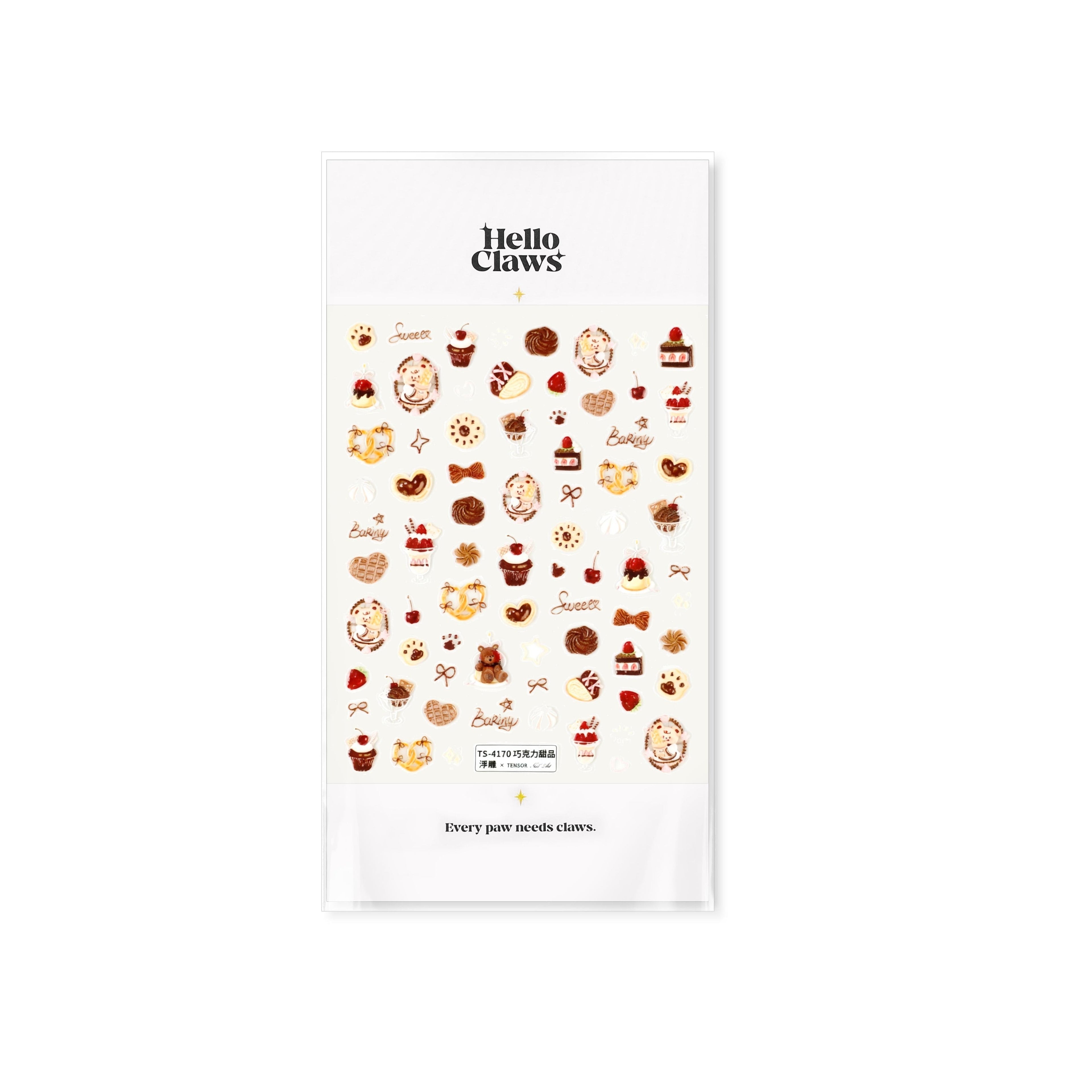 LuLuFun Studio Bear Desserts Nail Deco Stickers - DIY Nail Art Decals