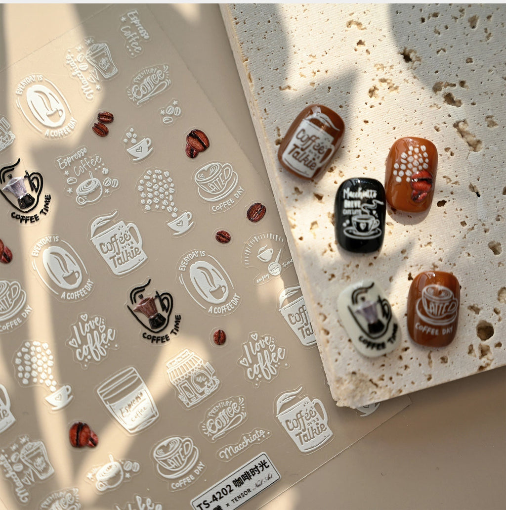 LuLuFun Studio Coffee Time Nail Art Stickers – DIY Manicure Decals