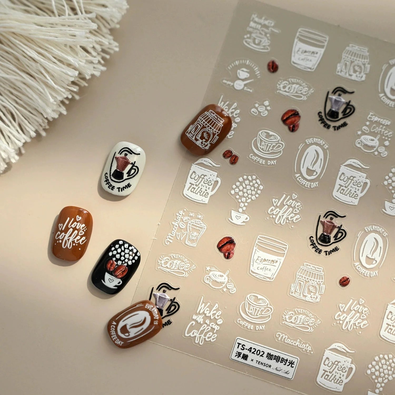 LuLuFun Studio Coffee Time Nail Art Stickers – DIY Manicure Decals