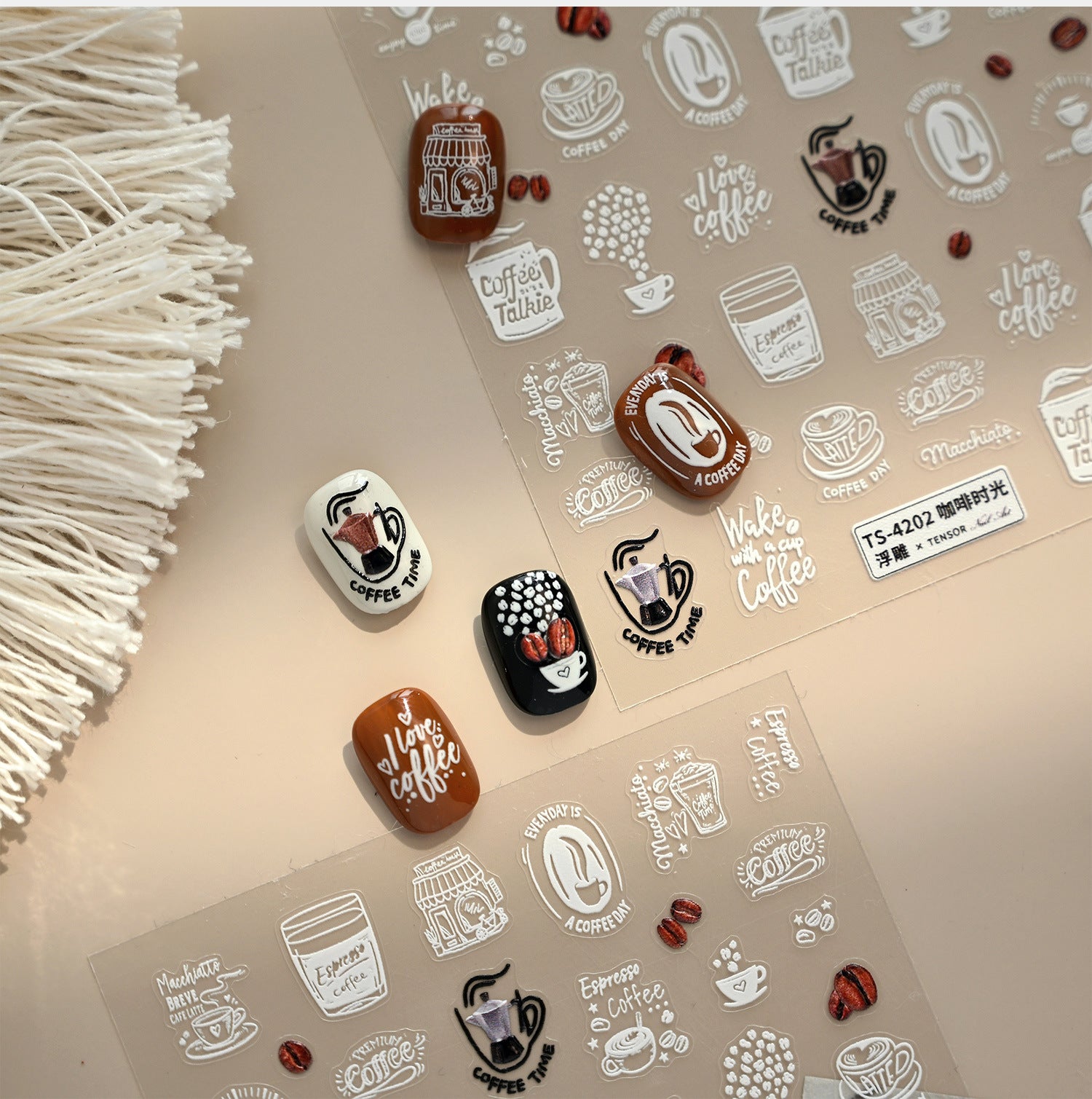 LuLuFun Studio Coffee Time Nail Art Stickers – DIY Manicure Decals