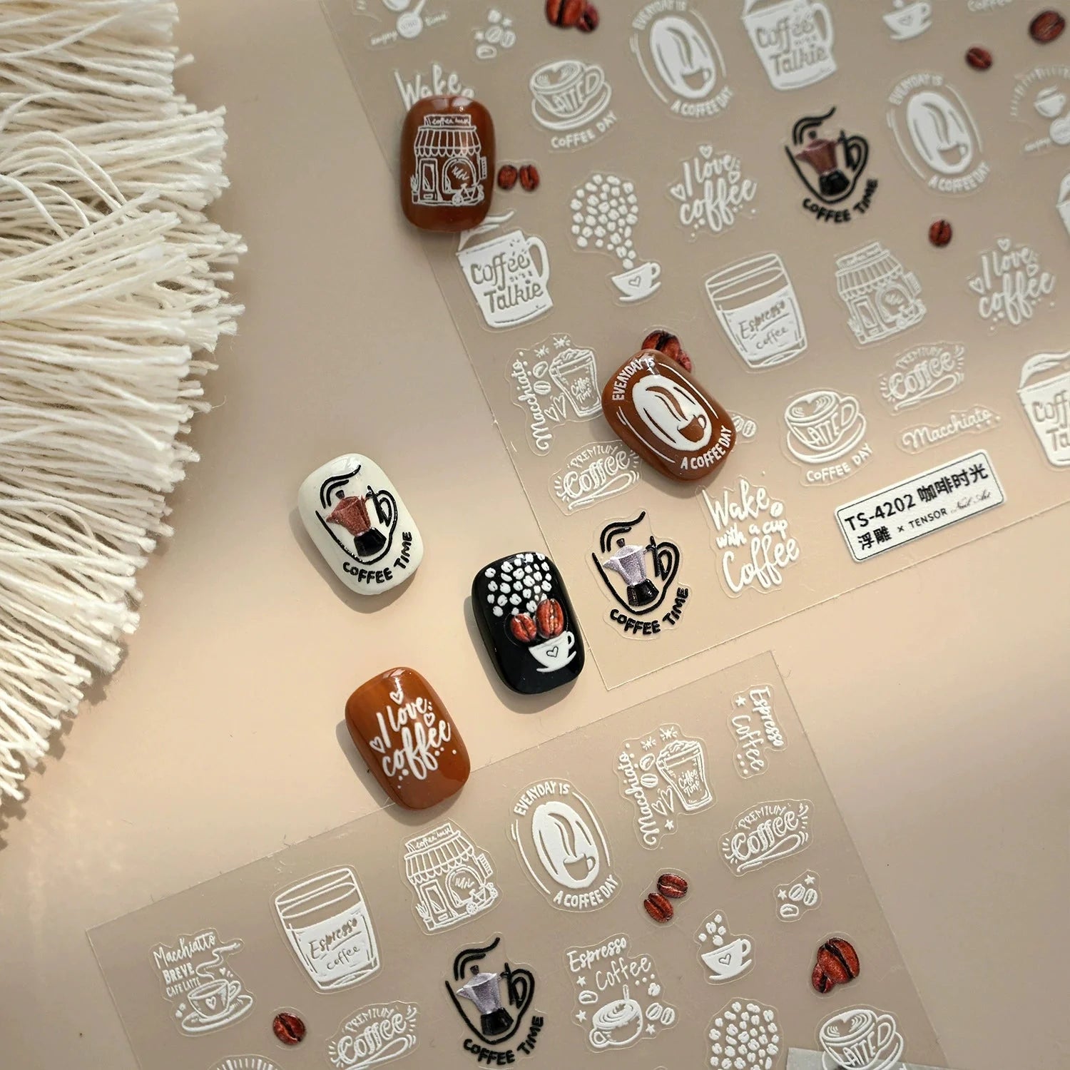LuLuFun Studio Coffee Time Nail Art Stickers – DIY Manicure Decals