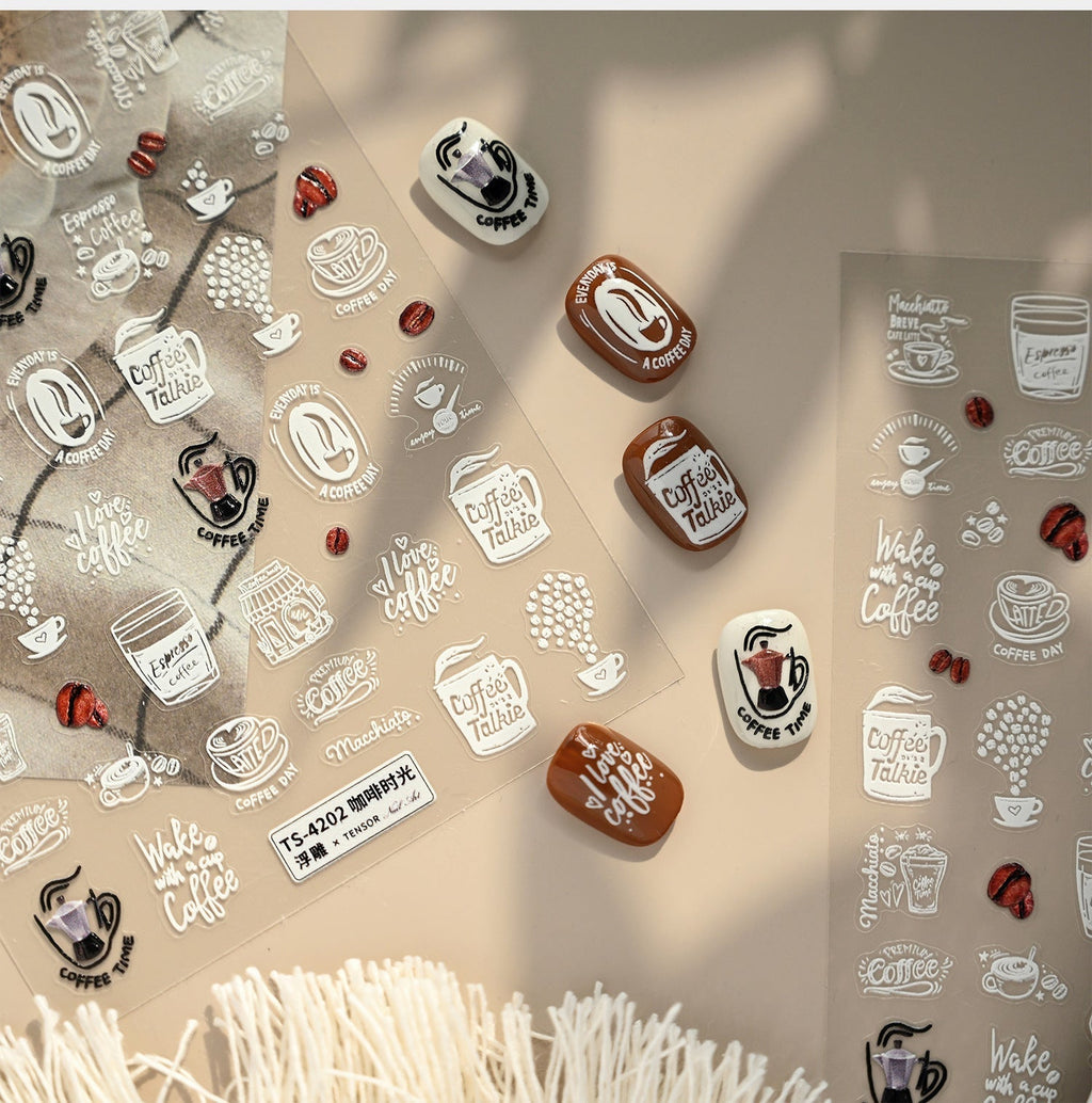 LuLuFun Studio Coffee Time Nail Art Stickers – DIY Manicure Decals