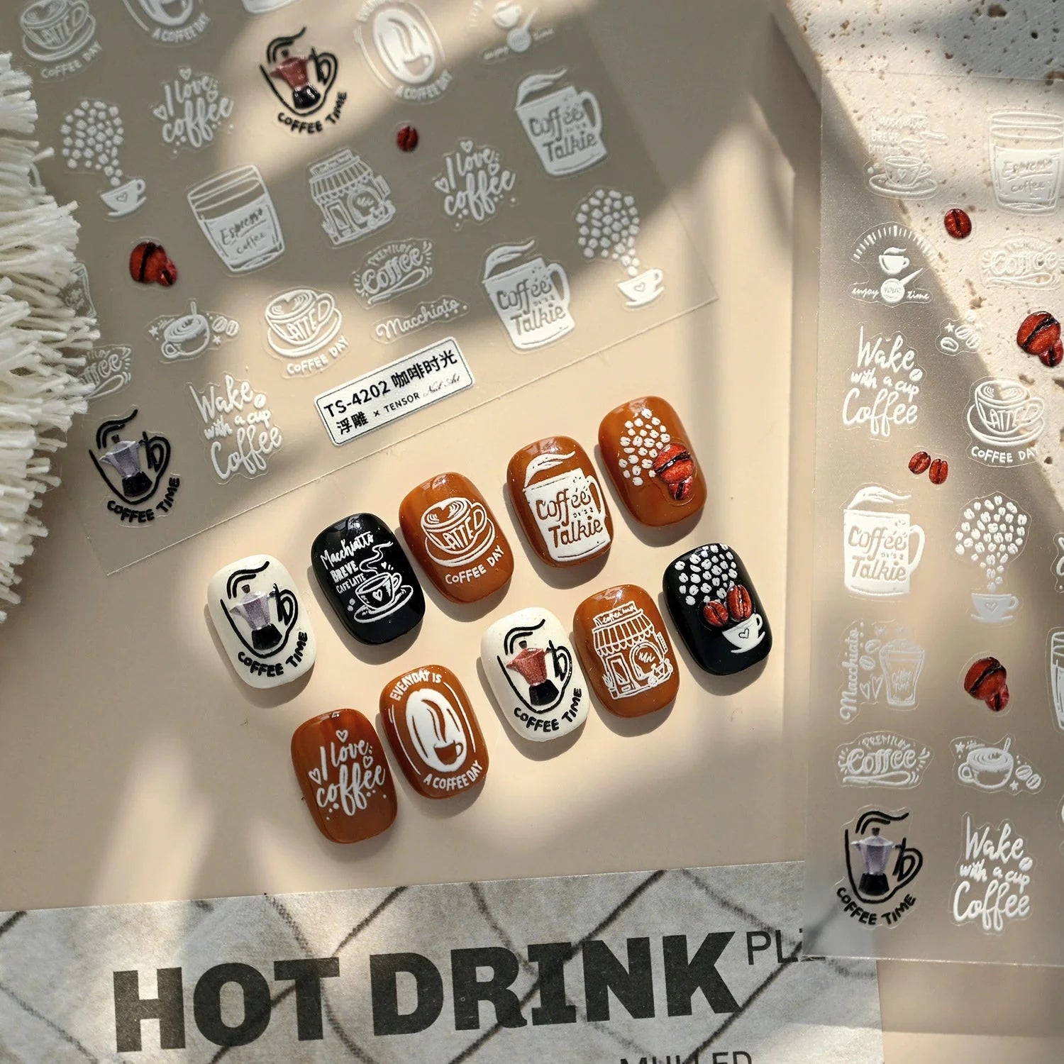 LuLuFun Studio Coffee Time Nail Art Stickers – DIY Manicure Decals