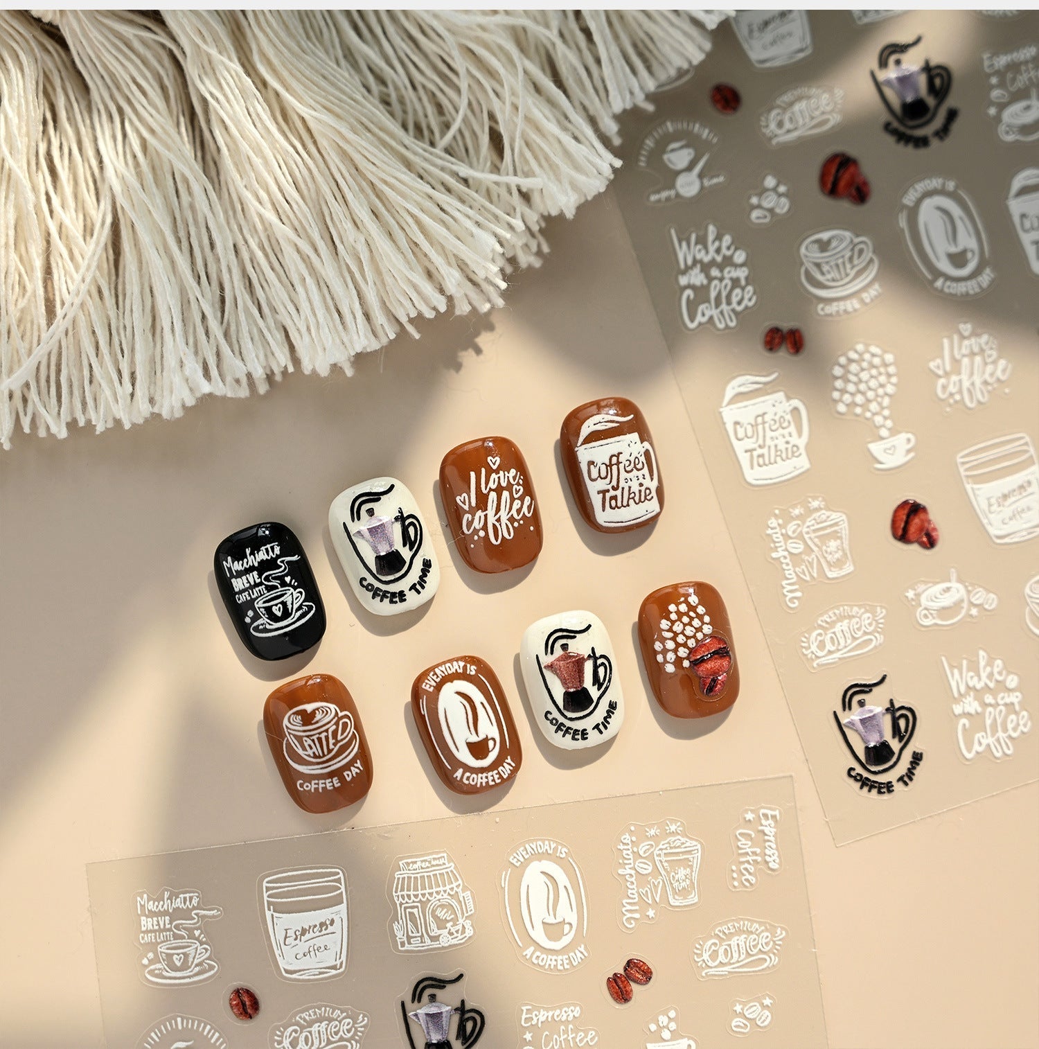 LuLuFun Studio Coffee Time Nail Art Stickers – DIY Manicure Decals