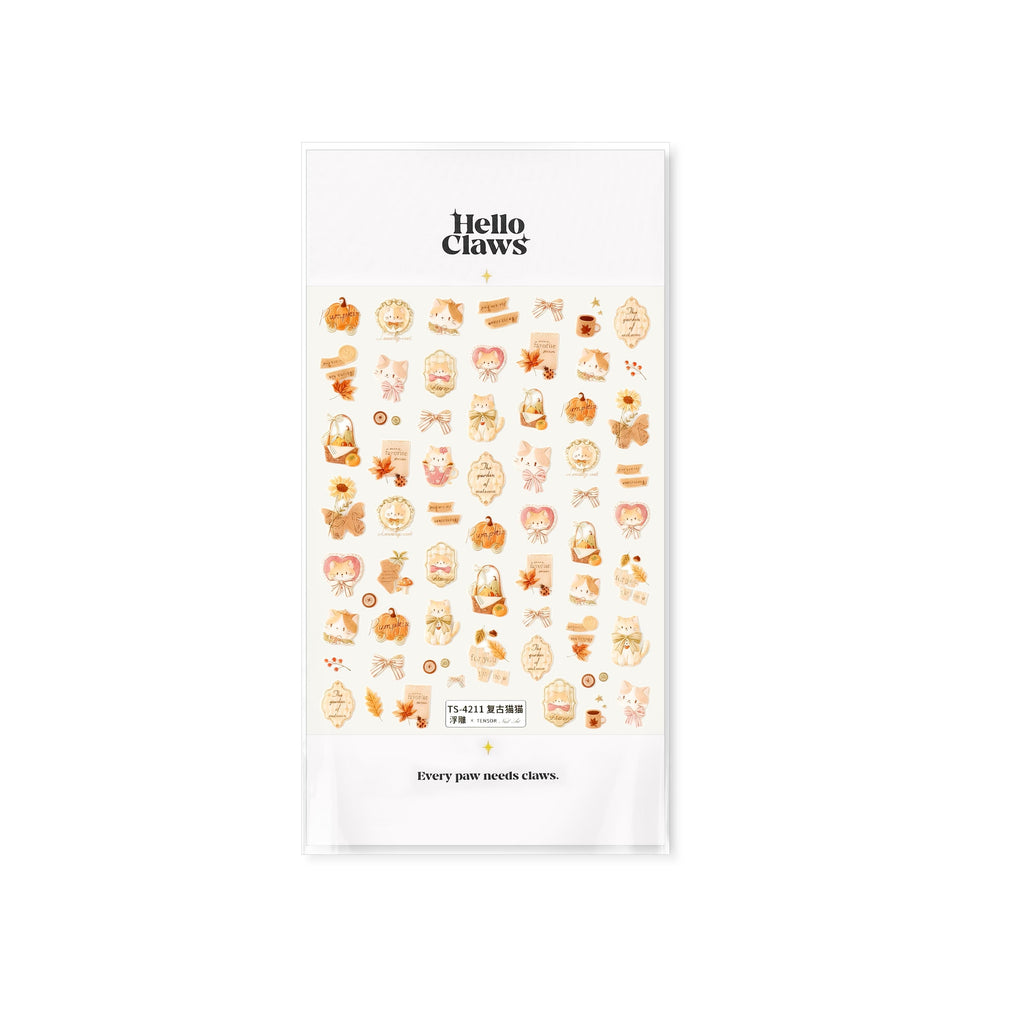 LuLuFun Studio Vintage Kitty Nail Deco Stickers – DIY Manicure Art Decals