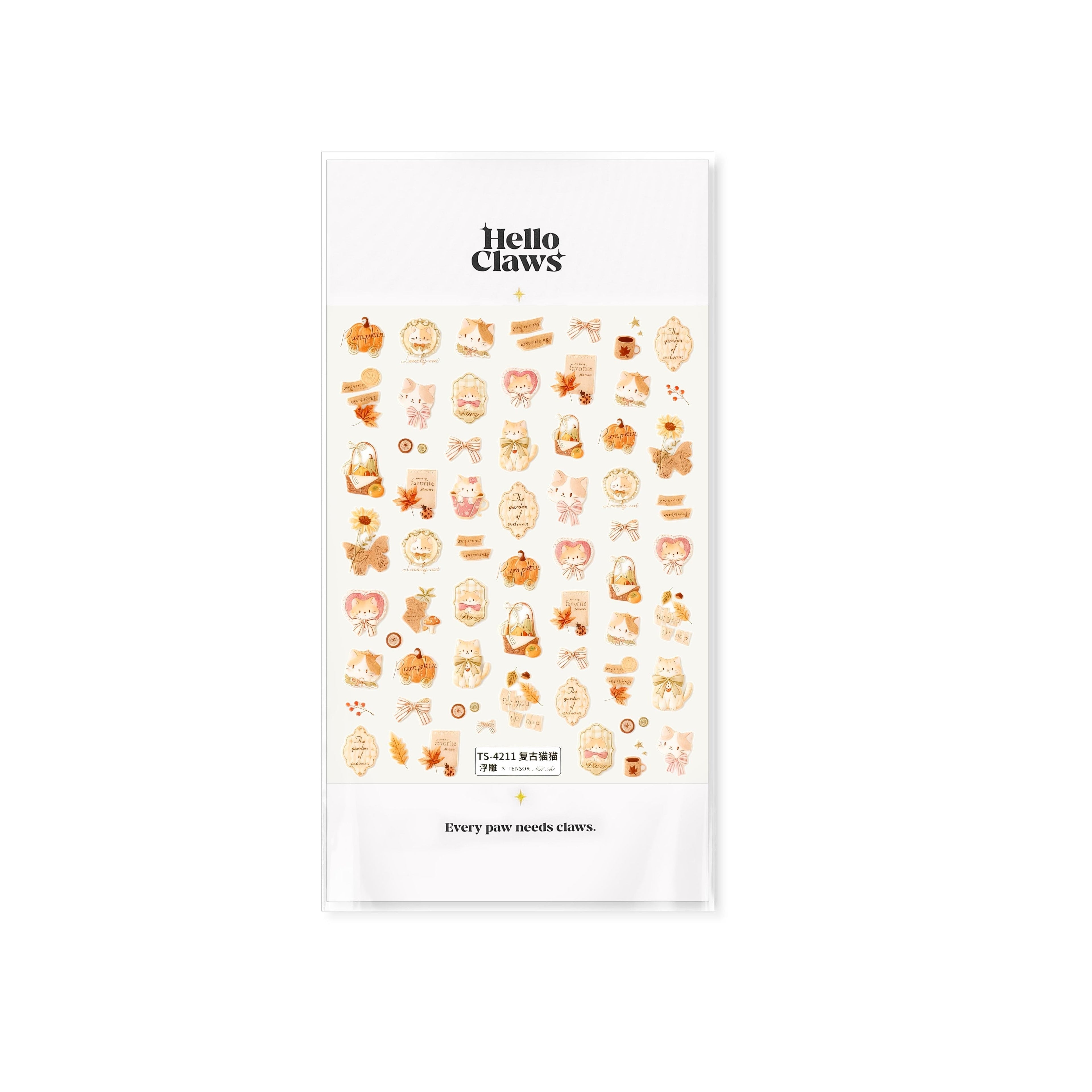 LuLuFun Studio Vintage Kitty Nail Deco Stickers – DIY Manicure Art Decals