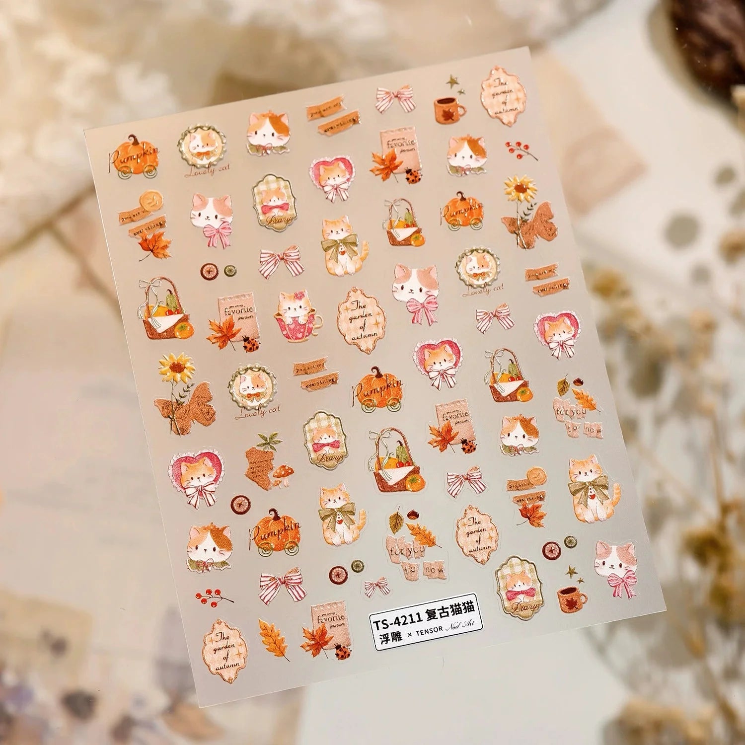LuLuFun Studio Vintage Kitty Nail Deco Stickers – DIY Manicure Art Decals