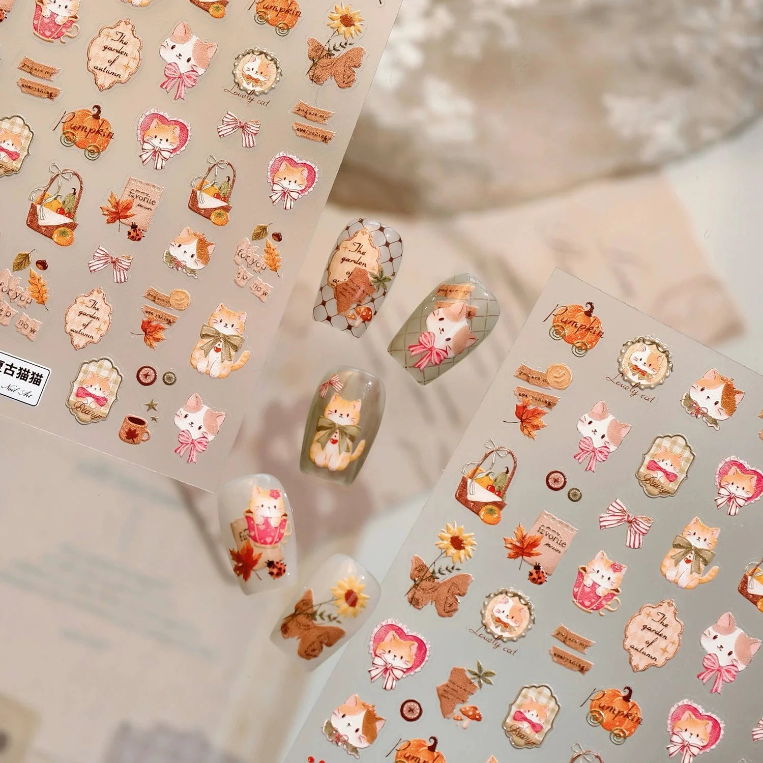 LuLuFun Studio Vintage Kitty Nail Deco Stickers – DIY Manicure Art Decals