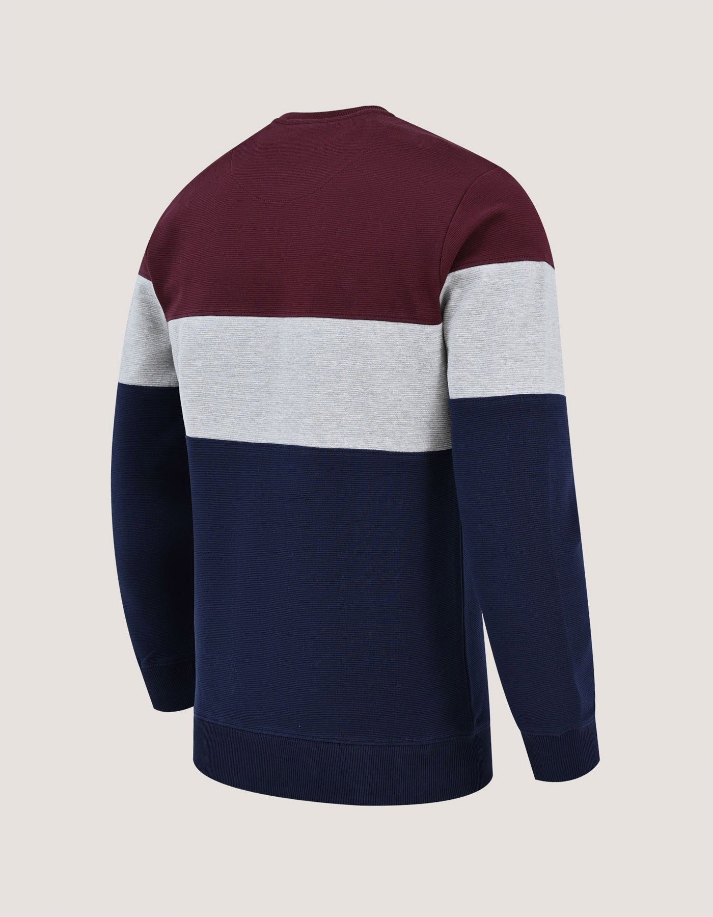 Textured Colour Block Sweatshirt – Maroon
