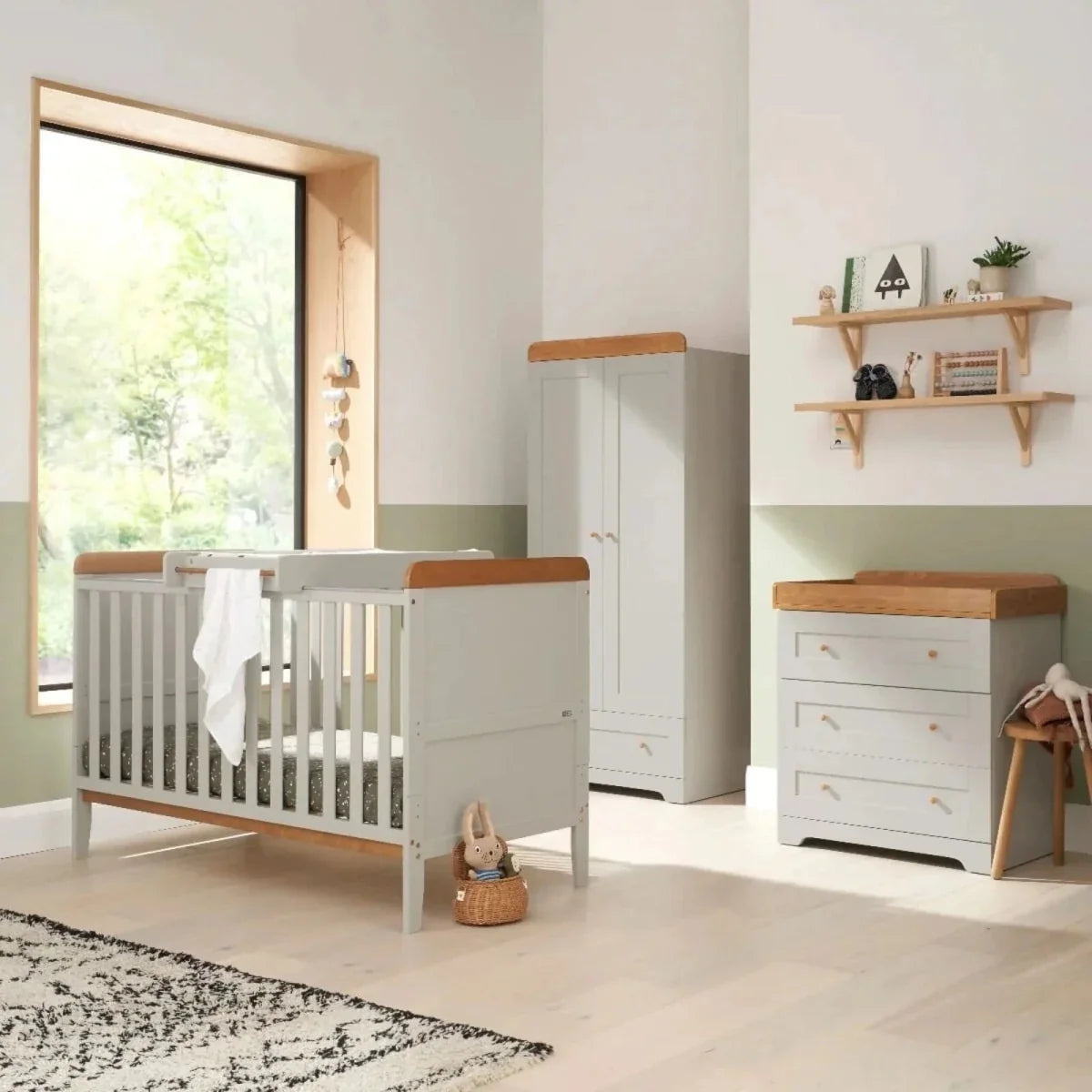 Tutti Bambini Rio 3 pcs Room Set - Dove Grey/Honey Oak