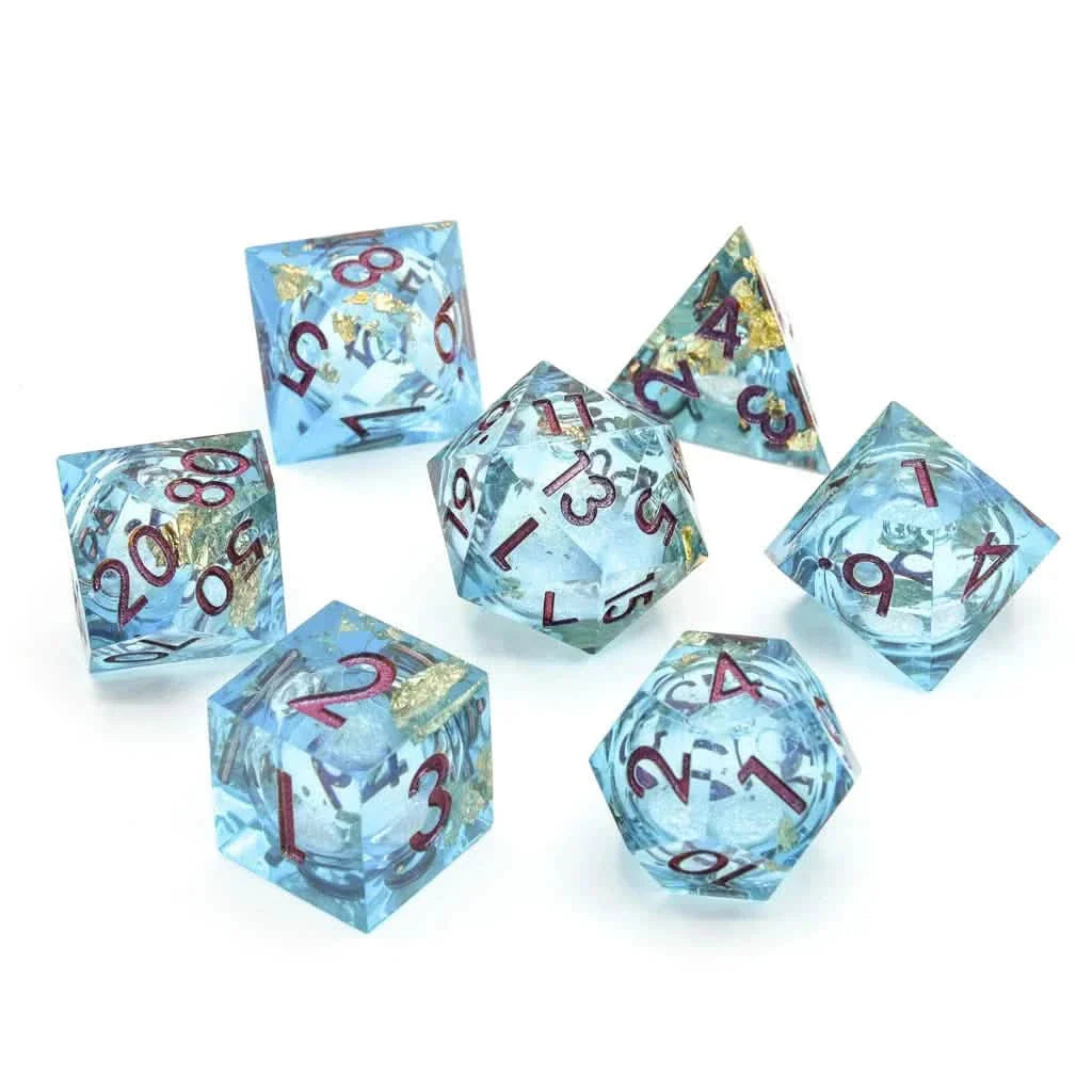 Aurora Mist | Liquid Core Dice | Resin | 7 Piece Set