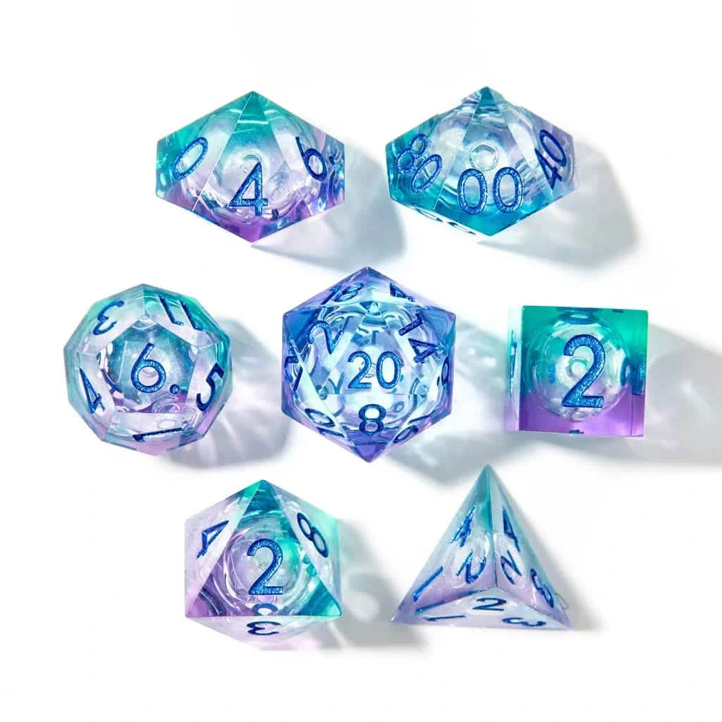 Jester | Liquid Core Dice | Resin | 7 Piece Set