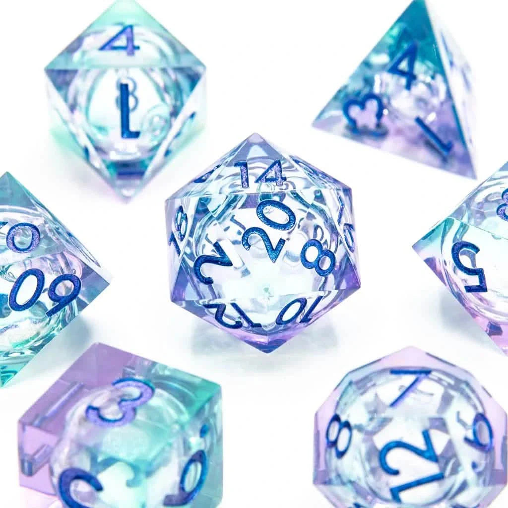 Jester | Liquid Core Dice | Resin | 7 Piece Set