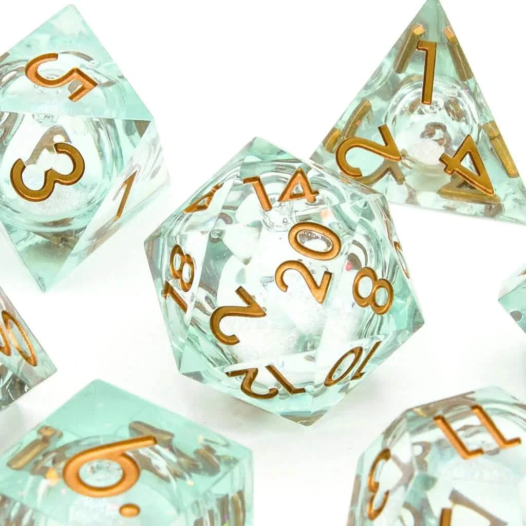 Forest Fae | Liquid Core Dice | Resin | 7 Piece Set