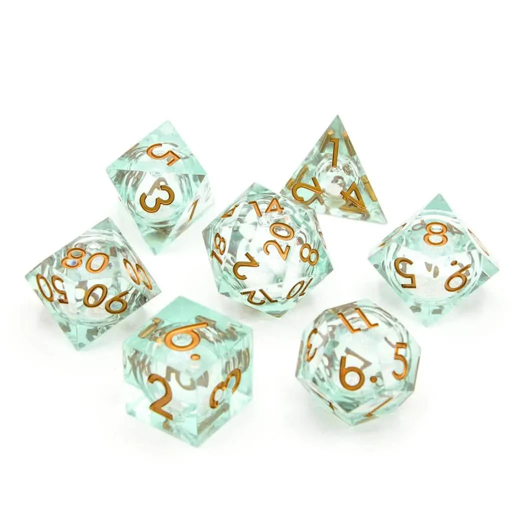 Forest Fae | Liquid Core Dice | Resin | 7 Piece Set