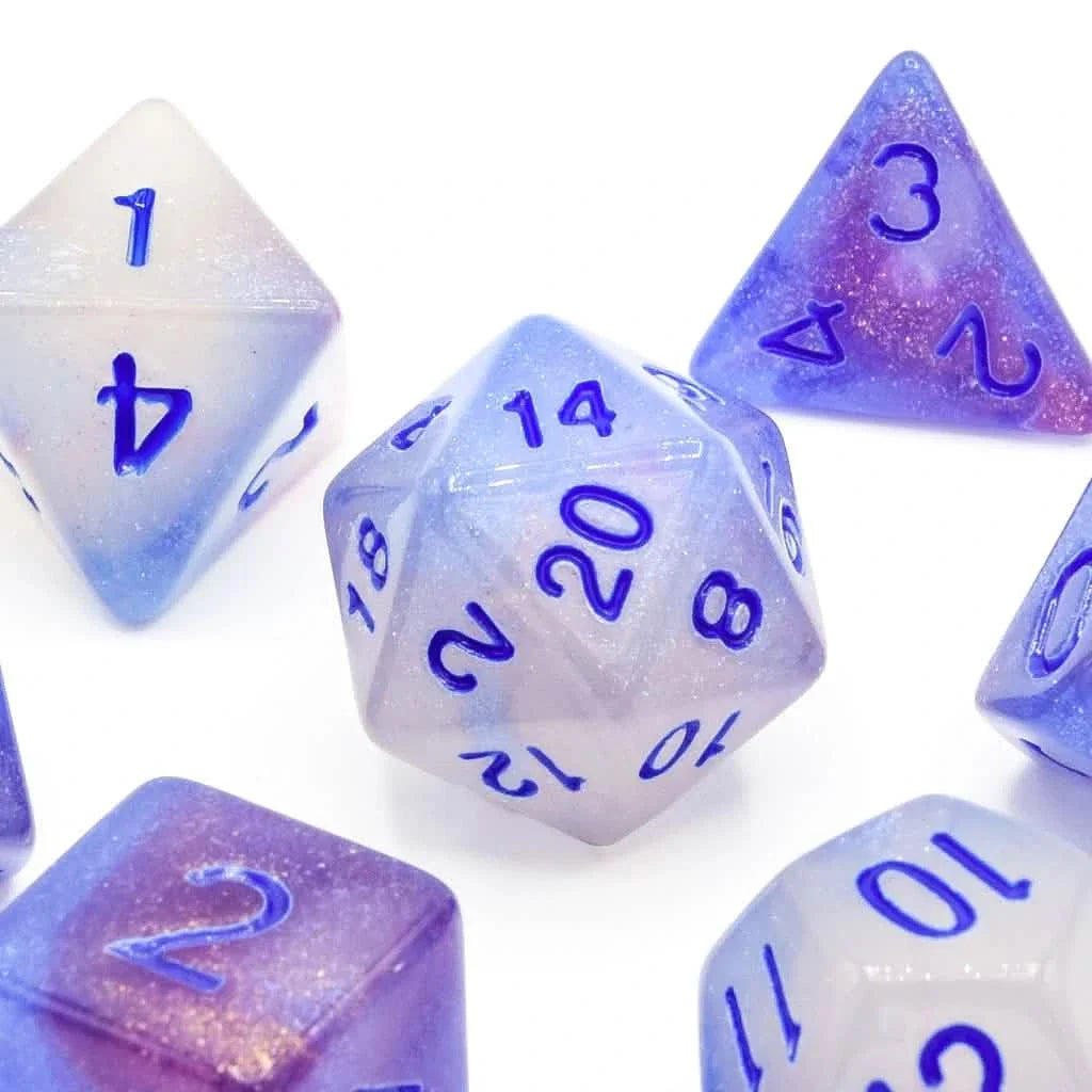 Spectral Light (Glow in the Dark) | Soft Edge Dice | Acrylic | 7 Piece Set
