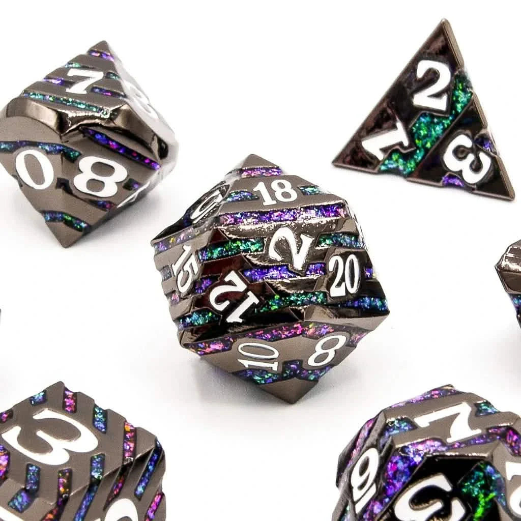 Dark Magic | Solid Metal Dice | 7 Piece Set