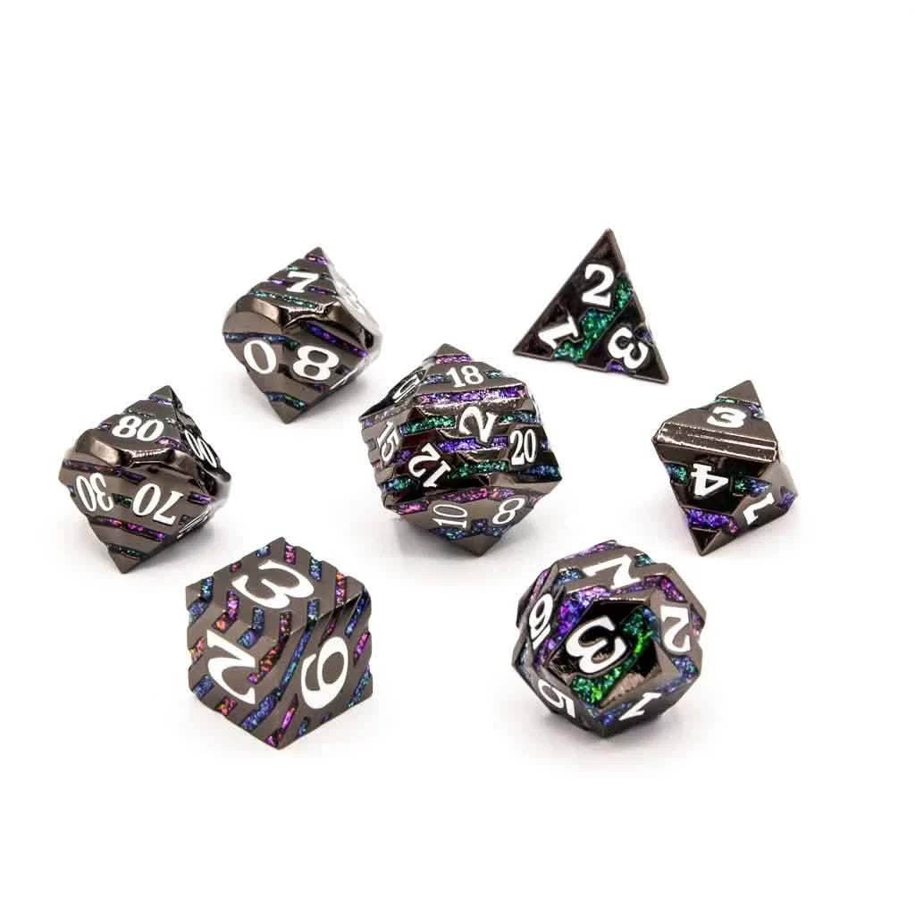 Dark Magic | Solid Metal Dice | 7 Piece Set