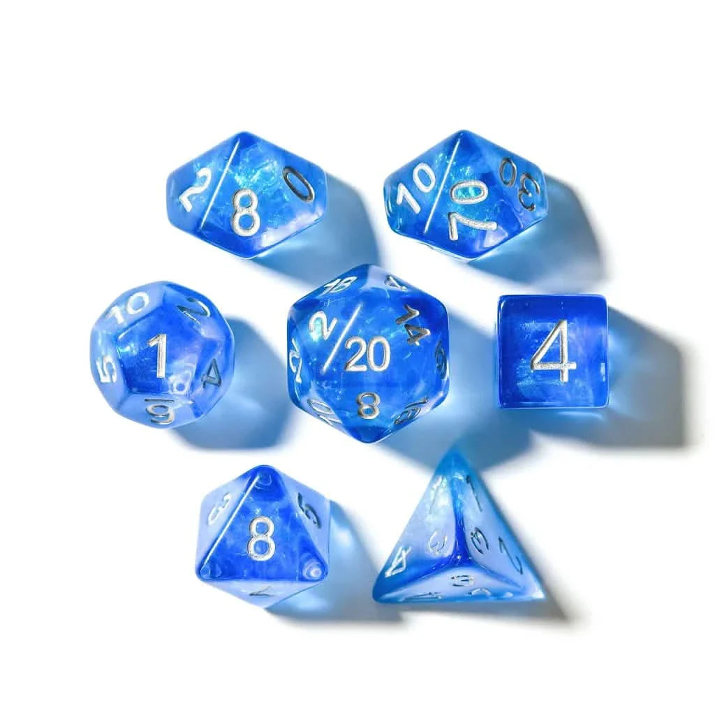 Sapphire Arcana | Soft Edge Dice | Resin | 7 Piece Set