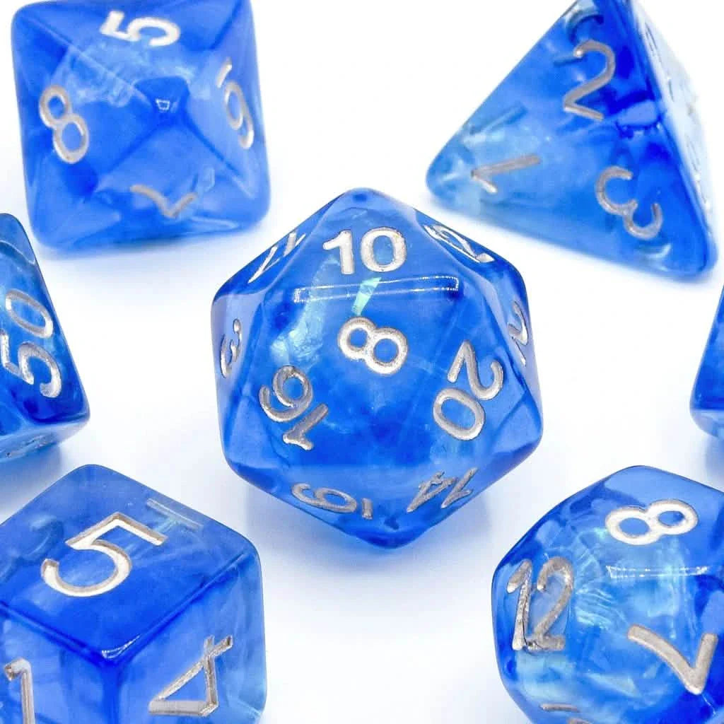 Sapphire Arcana | Soft Edge Dice | Resin | 7 Piece Set