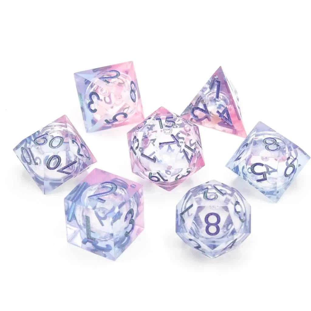 Seelie Fae | Liquid Core Dice | Resin | 7 Piece Set
