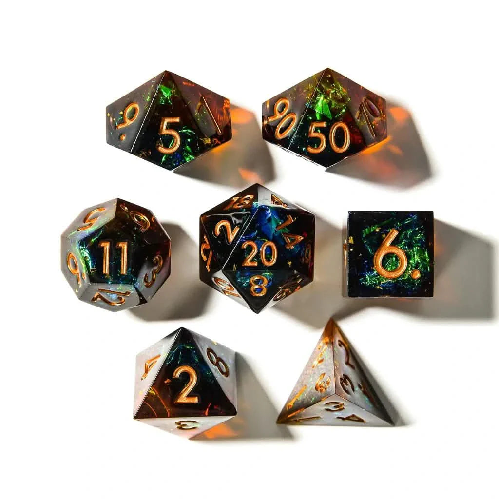 Archer's Dream | Sharp Edge Dice | Resin | 7 Piece Set