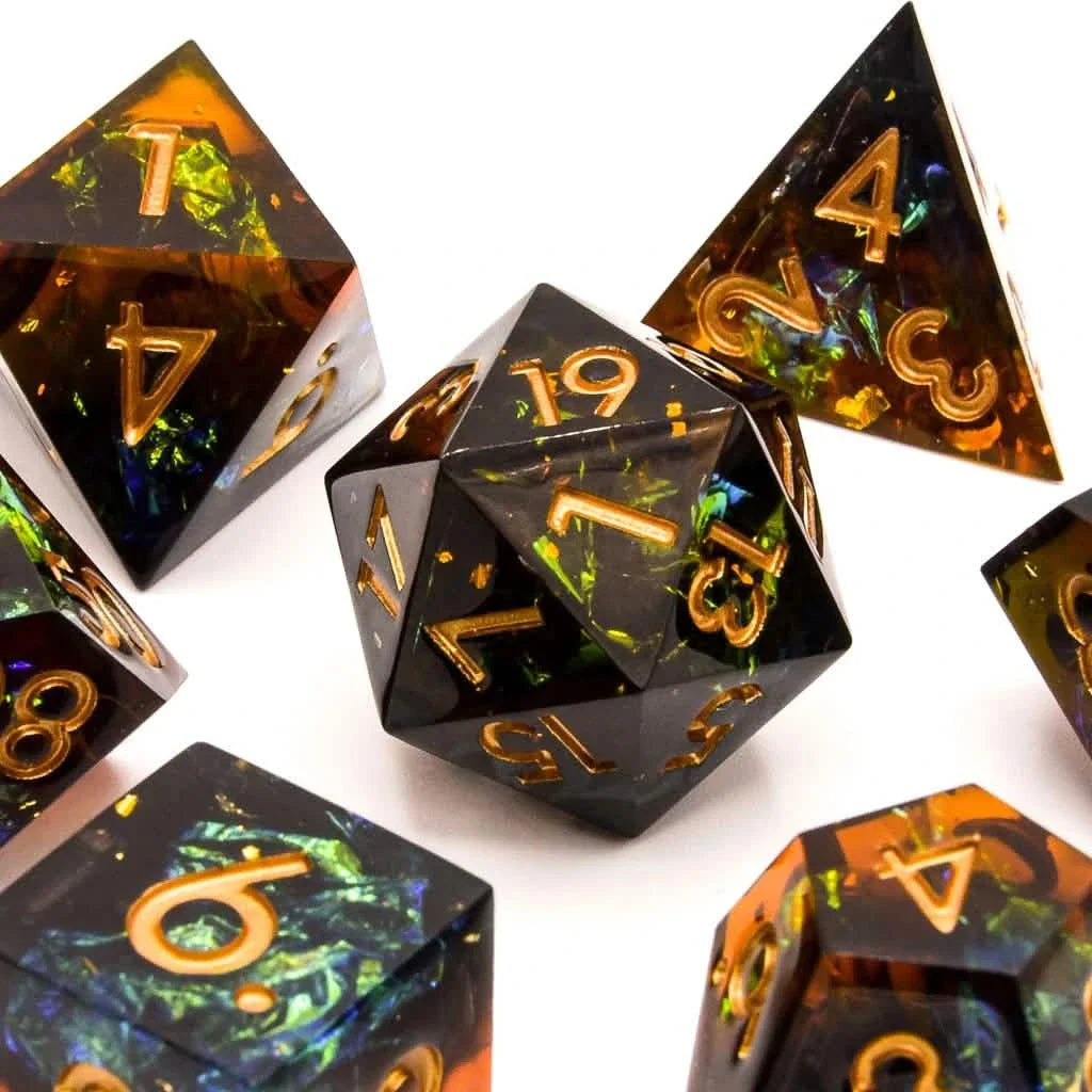 Archer's Dream | Sharp Edge Dice | Resin | 7 Piece Set