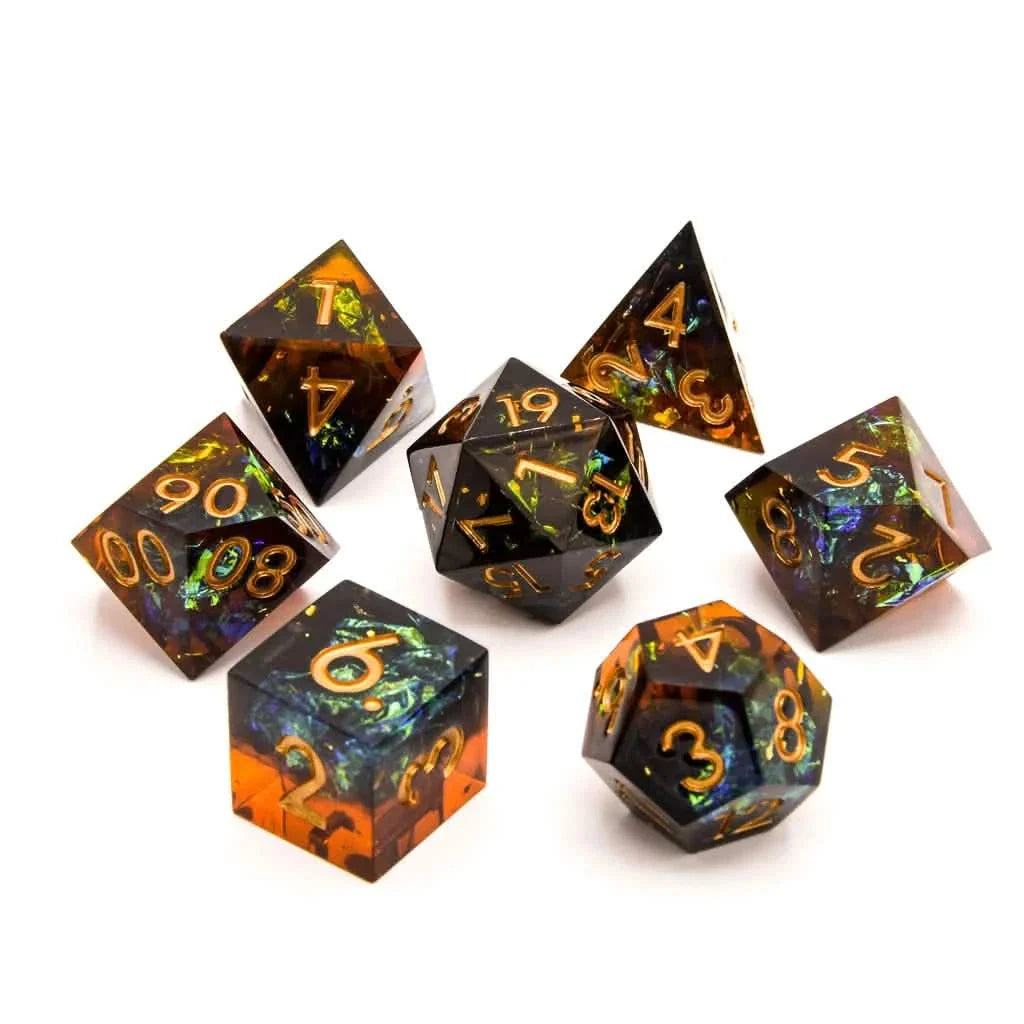 Archer's Dream | Sharp Edge Dice | Resin | 7 Piece Set