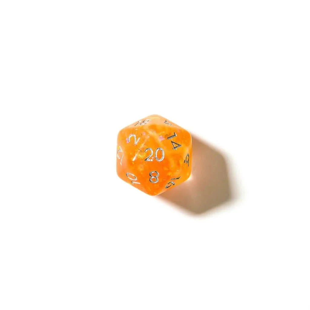 Sunset Enigma | Soft Edge Dice | Resin | 7 Piece Set
