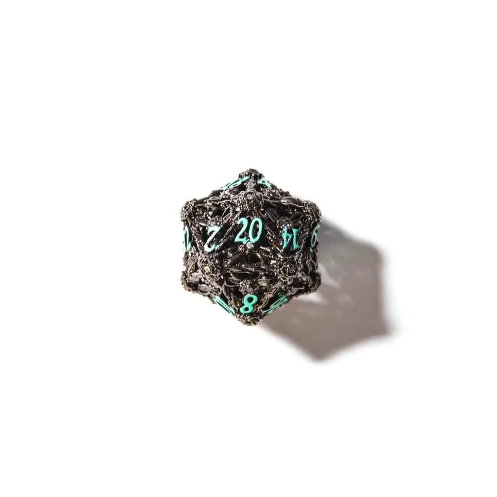 Nightbloom | Hollow Metal Dice | 7 Piece Set