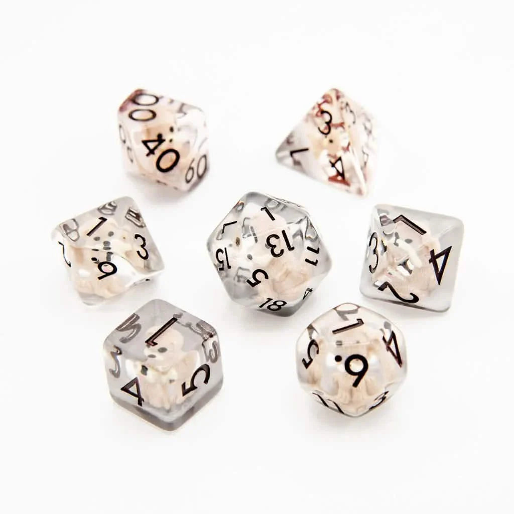 Cute Dogs | Soft Edge Dice | Resin | 7 Piece Set