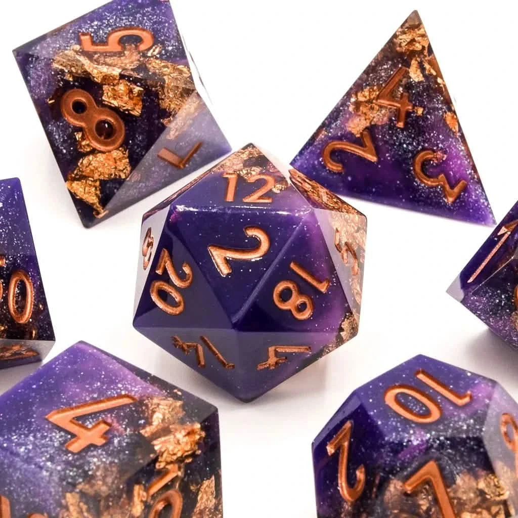 Royal Masquerade | Sharp Edge Dice | Resin | 7 Piece Set
