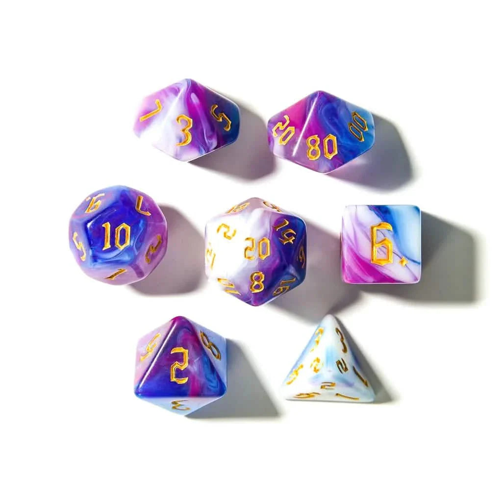 Ethereal Wave | Soft Edge Dice | Acrylic | 7 Piece Set