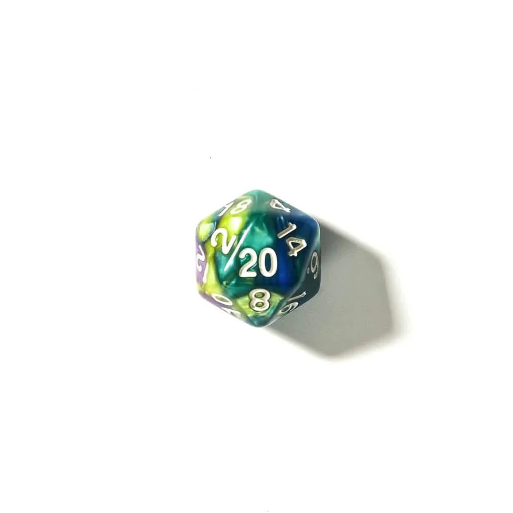 Lemonberry Swirl | Soft Edge Dice | Acrylic | 7 Piece Set