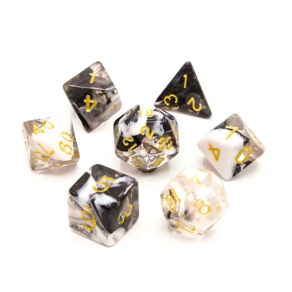 Spectral Frost | Soft Edge Dice | Acrylic | 7 Piece Set