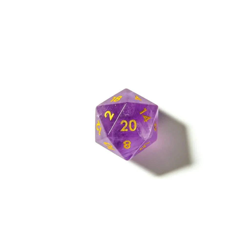 Amethyst | Gemstone Dice | 7 Piece Set