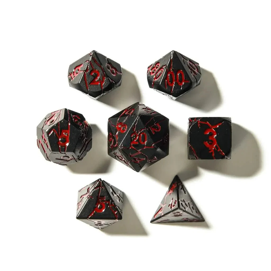 Bloodstone | Solid Metal Dice | 7 Piece Set
