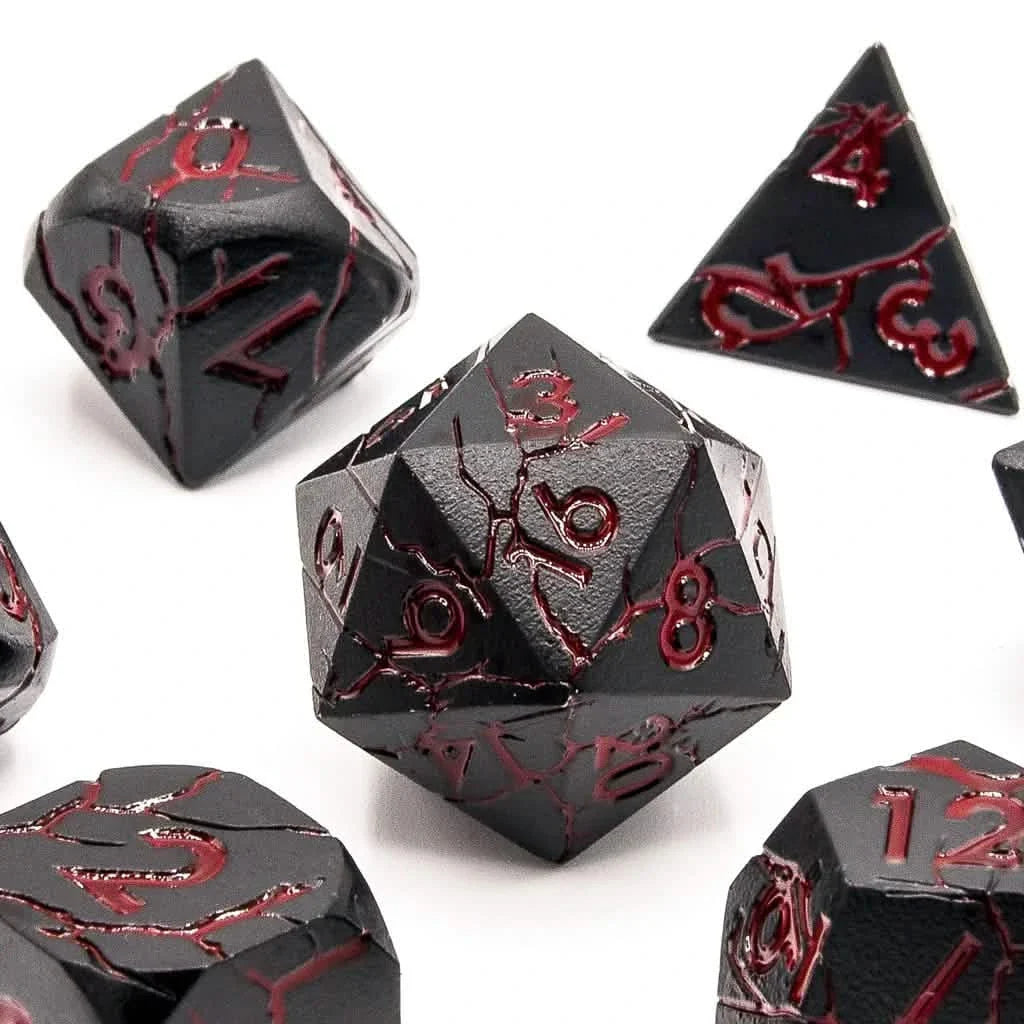 Bloodstone | Solid Metal Dice | 7 Piece Set