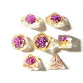 Purple Mushies | Soft Edge Dice | Resin | 7 Piece Set