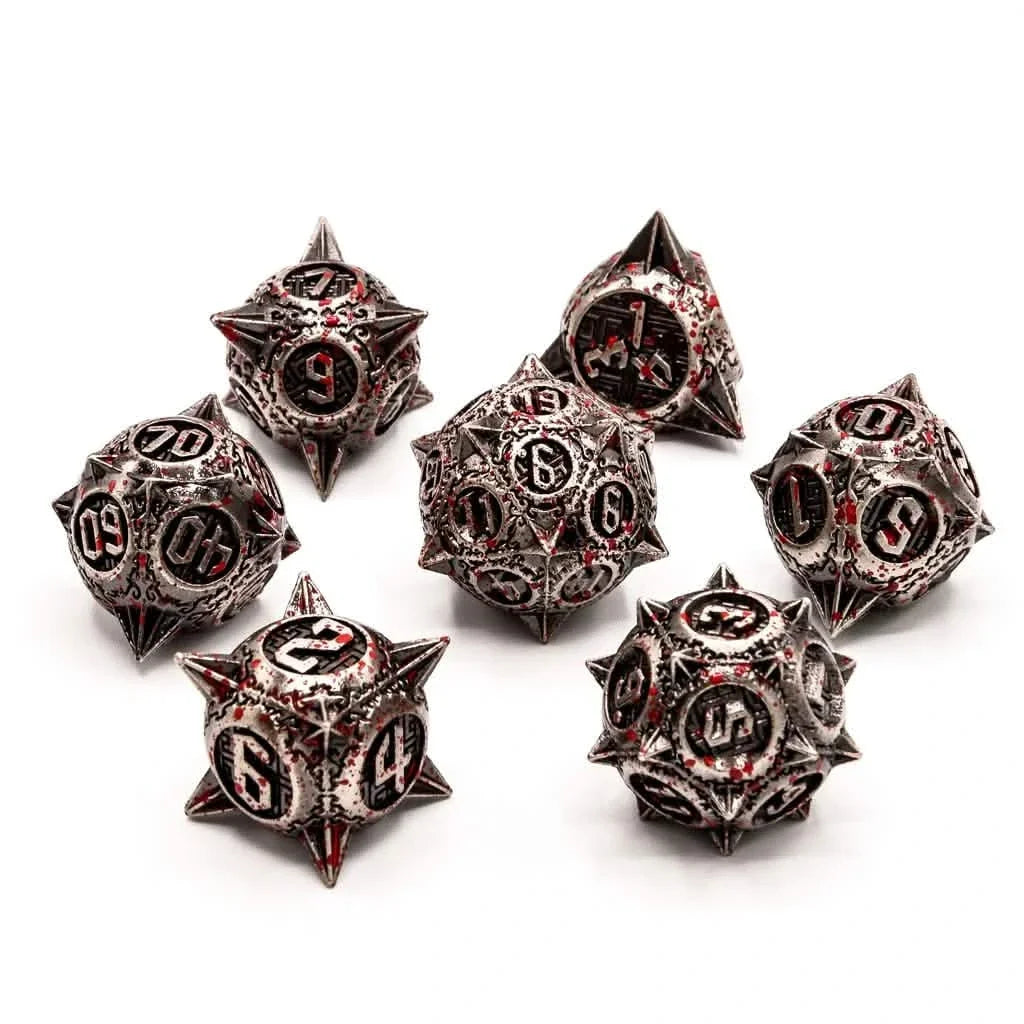 Bloody Mace | Solid Metal Dice | 7 Piece Set