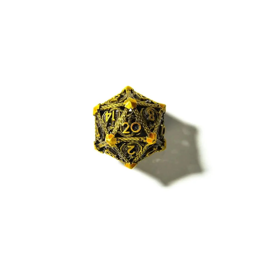 Draconic Prisoner | Hollow Metal Dice | 7 Piece Set