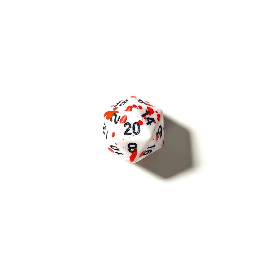 Blood Spatter | Soft Edge Dice | Acrylic | 7 Piece Set