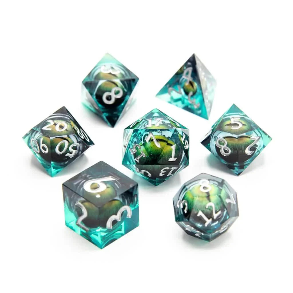 Eye of Dread | Liquid Core Dice | Resin | 7 Piece Set