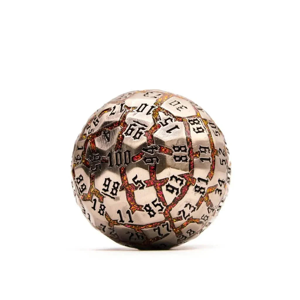 Infernal Steel | Solid Metal Dice | 50MM D100