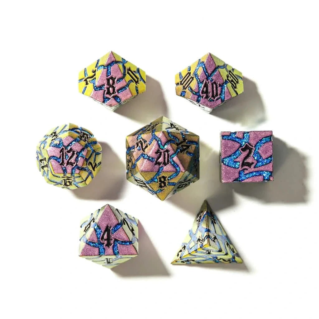 Mystic Steel | Solid Metal Dice | 7 Piece Set