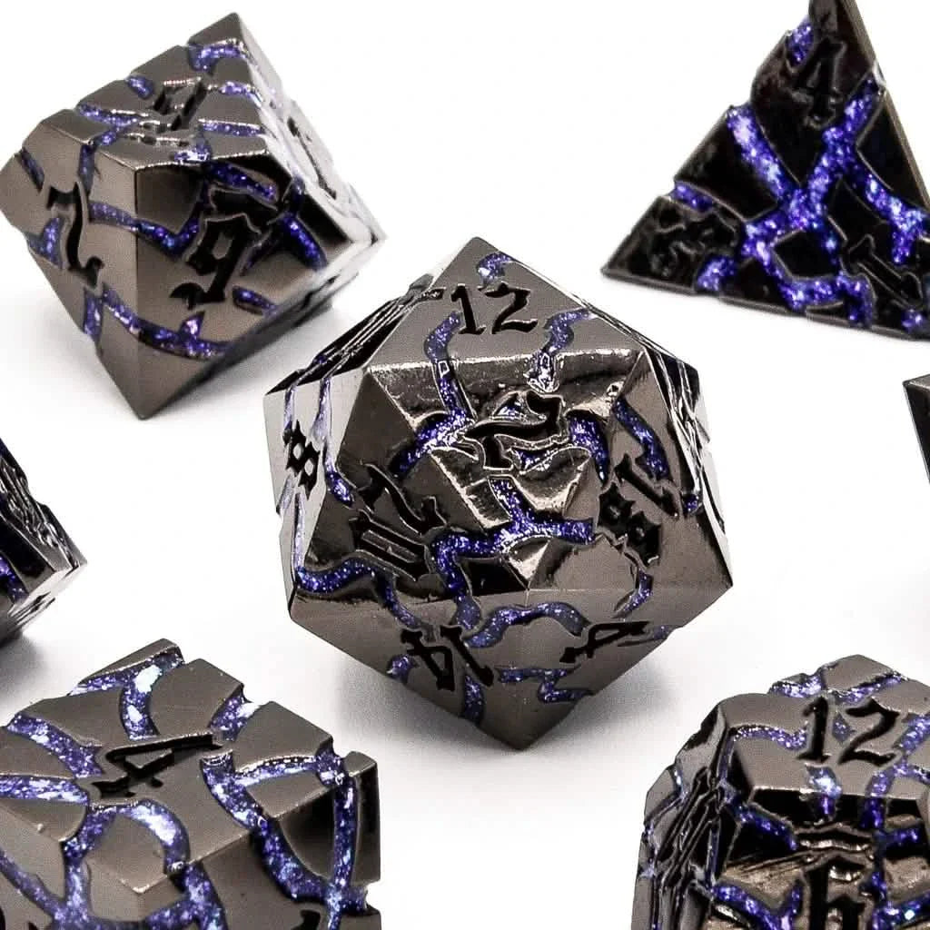 Arcane Steel | Solid Metal Dice | 7 Piece Set