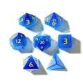 Blue Cats Eye | Gemstone Dice | 7 Piece Set