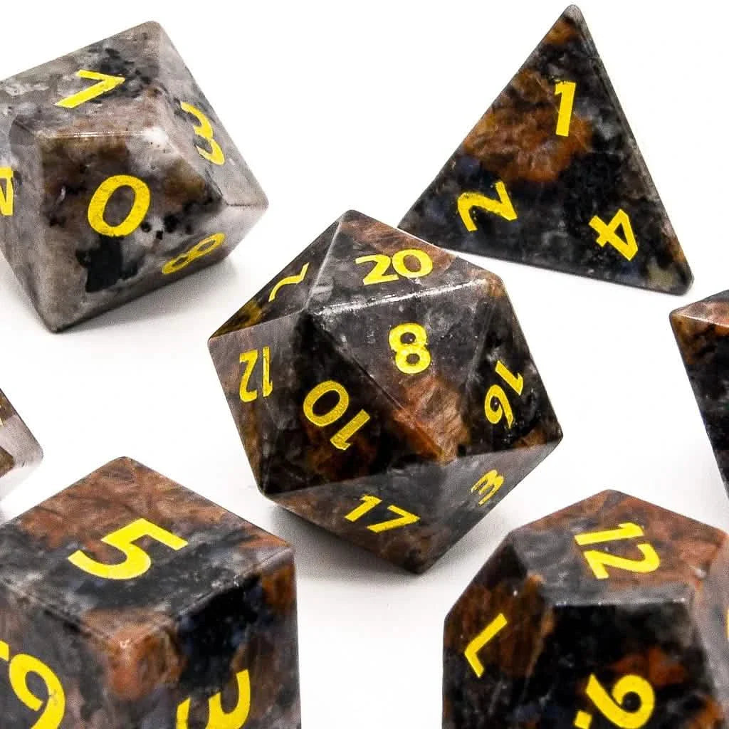 Yooperlite | Gemstone Dice | 7 Piece Set